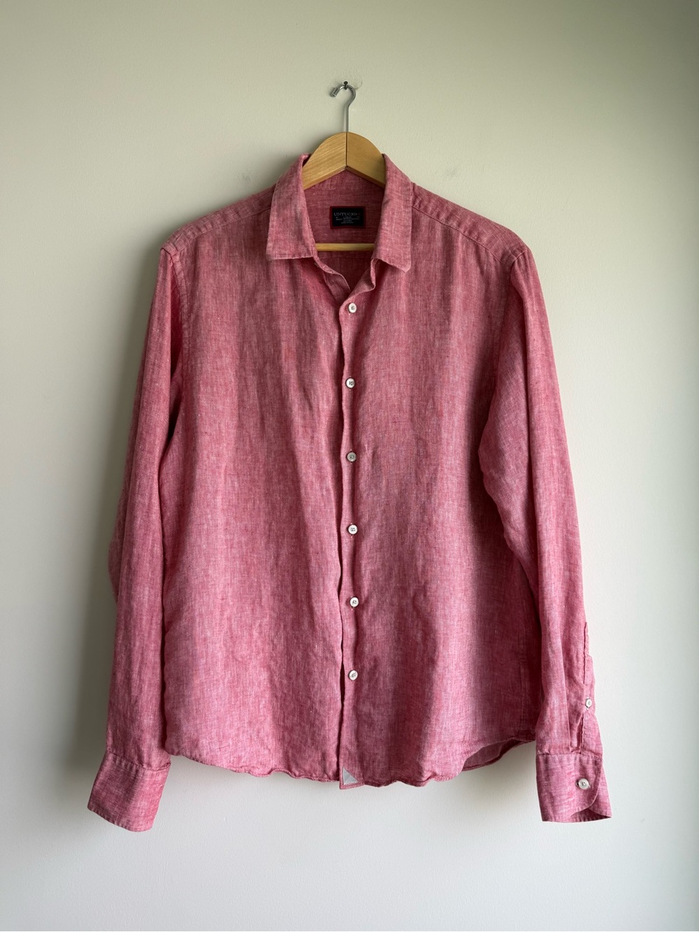 UNTUCKit Certan De May 100% Linen Slim Fit Button Up Shirt Large - Picture 1 of 7